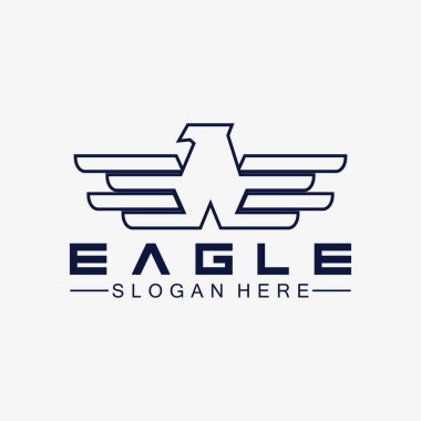 Kartal logo vektör tasarımı, şahin logoti şablonu, Hawk illüstrasyonu
