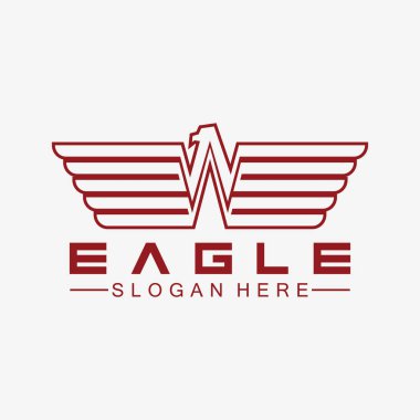Kartal logo vektör tasarımı, şahin logoti şablonu, Hawk illüstrasyonu