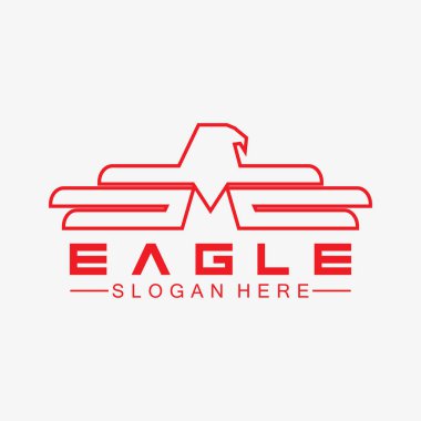 Kartal logo vektör tasarımı, şahin logoti şablonu, Hawk illüstrasyonu