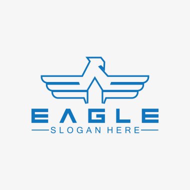 Kartal logo vektör tasarımı, şahin logoti şablonu, Hawk illüstrasyonu