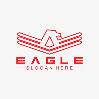 Kartal logo vektör tasarımı, şahin logoti şablonu, Hawk illüstrasyonu