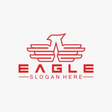 Kartal logo vektör tasarımı, şahin logoti şablonu, Hawk illüstrasyonu
