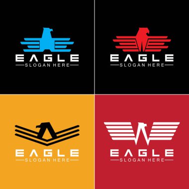 Kartal logo vektör tasarımı, şahin logoti şablonu, Hawk illüstrasyonu