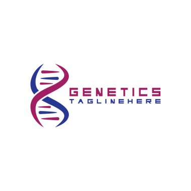 DNA vektör logo tasarım şablonu. Modern medikal logoty.lab bilim simgesi. Renkli farmakoloji işaret vektörü.