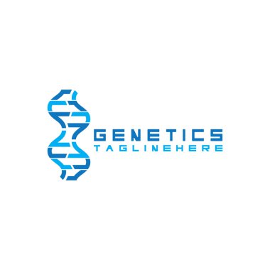 DNA vektör logo tasarım şablonu. Modern medikal logoty.lab bilim simgesi. Renkli farmakoloji işaret vektörü.