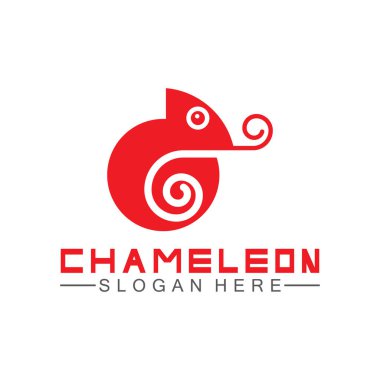 Bukalemun Logo Tasarım şablonu. Vektör çizimi