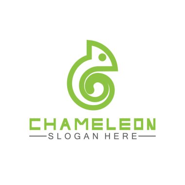 Bukalemun Logo Tasarım şablonu. Vektör çizimi