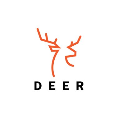 geyik tekeli logo tasarım vektör şablonu