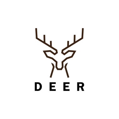 geyik tekeli logo tasarım vektör şablonu