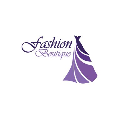 Beautiful dress woman logo simple creative for boutique fashion shop logo vector