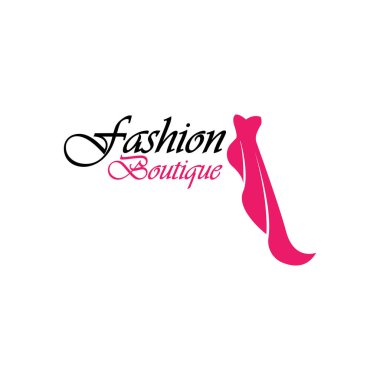 Beautiful dress woman logo simple creative for boutique fashion shop logo vector
