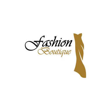 Beautiful dress woman logo simple creative for boutique fashion shop logo vector