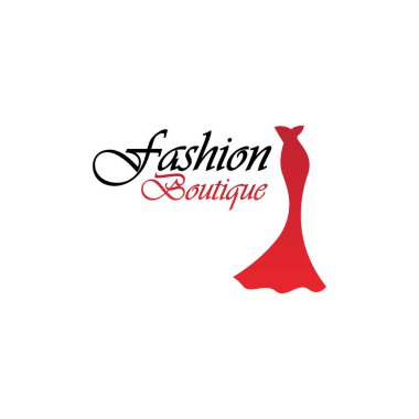 Beautiful dress woman logo simple creative for boutique fashion shop logo vector