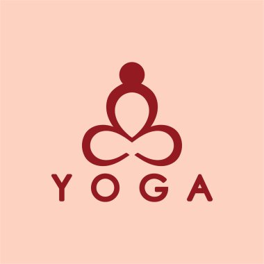 simple yoga logo icon vector design template