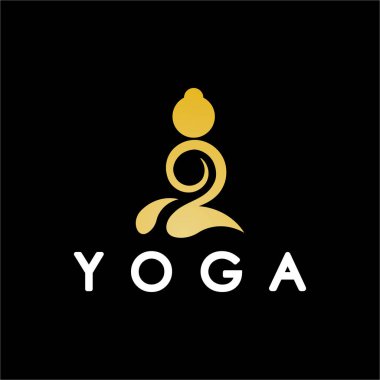 simple yoga logo icon vector design template