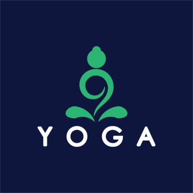 simple yoga logo icon vector design template