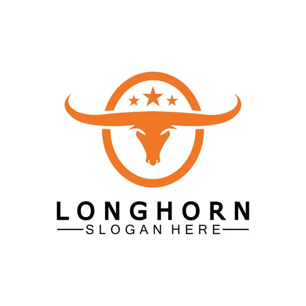 Long Horn Logo Template Vector Illustration Design —  Vetores de Stock
