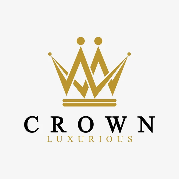 Modèle Vecteur Logo Couronne Icônes Couronne Linéaires Royal Symbole Luxe — Image vectorielle