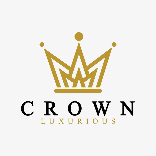 Корона Логотип Векторний Шаблон Лінійні Піктограми Корони Королівський Символ Розкоші — стоковий вектор