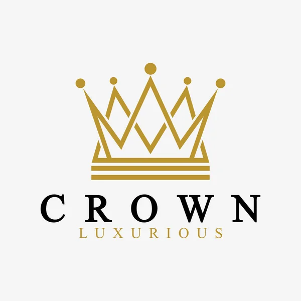 Crown Logo Vector Template Linear Crown Icons Royal Luxury Symbol — Stock Vector