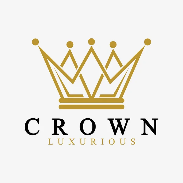 Crown Logo Vector Template Linear Crown Icons Royal Luxury Symbol — Stock Vector