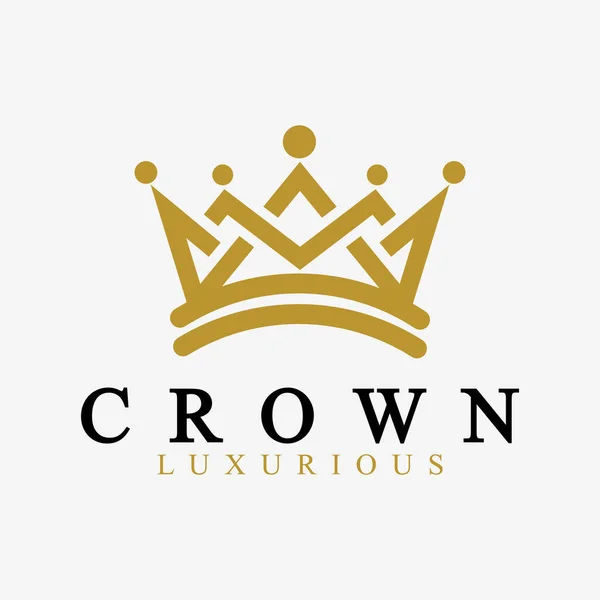 Crown Logo Vector Template Ícones Coroa Linear Símbolo Real Luxo — Vetor de Stock