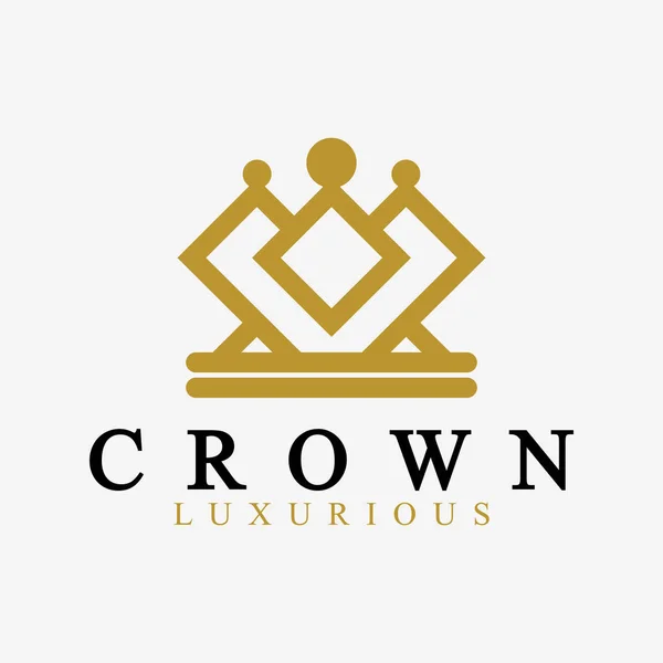 Szablon Crown Logo Vector Liniowe Ikony Korony Królewski Luksusowy Symbol — Wektor stockowy