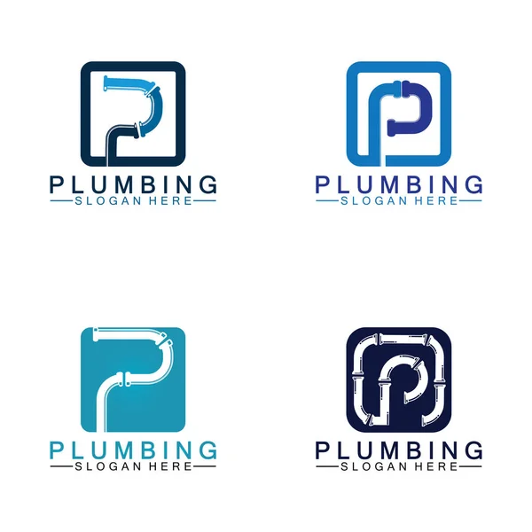 Letter Plumbing Logo Icon Design Vector — Stock Vector