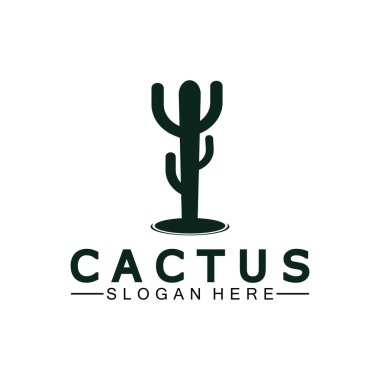 Kaktüs Logo Şablonu Tasarım Vektörü, Tasarım Konsepti, Yaratıcı Sembol, Simge