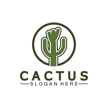 Kaktüs Logo Şablonu Tasarım Vektörü, Tasarım Konsepti, Yaratıcı Sembol, Simge