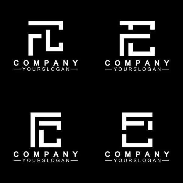 アルファベット文字モノグラムロゴCf CとF 黒の背景にエレガントでプロフェッショナルな白の文字のアイコンデザイン — ストックベクタ