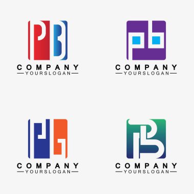 PB harfi logosu. Yaratıcı ve Minimalist Harf BP PB Logo Tasarımı