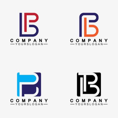 PB harfi logosu. Yaratıcı ve Minimalist Harf BP PB Logo Tasarımı