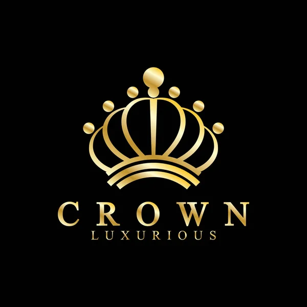 Iconos Corona Oro Reina Rey Coronas Oro Lujo Logo Diseño — Archivo Imágenes Vectoriales