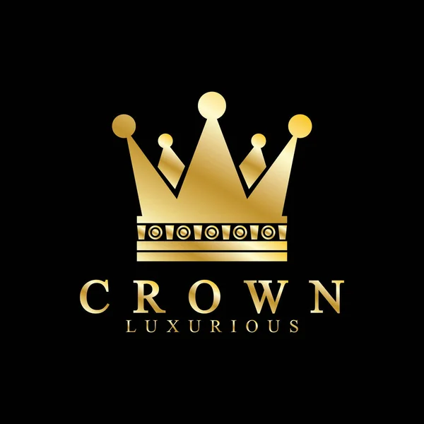 Arany Koronás Ikonok Queen Arany Korona Luxus Logo Design Vector — Stock Vector