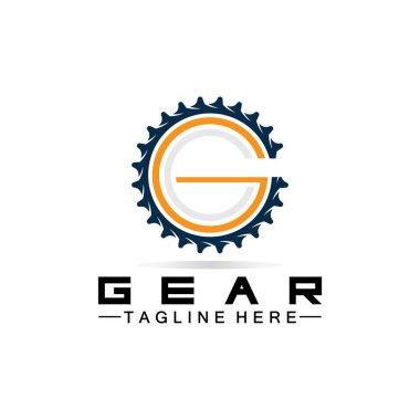G harfi Gear Mühendisi Logo Tasarım Şablonu