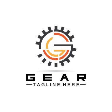 G harfi Gear Mühendisi Logo Tasarım Şablonu