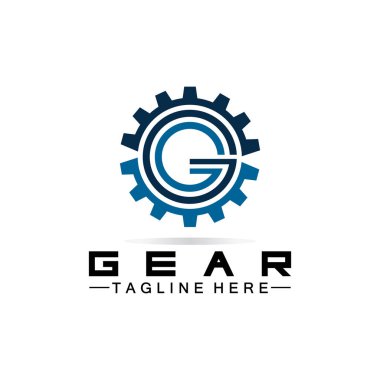 G harfi Gear Mühendisi Logo Tasarım Şablonu