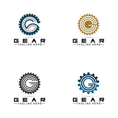 G harfi Gear Mühendisi Logo Tasarım Şablonu