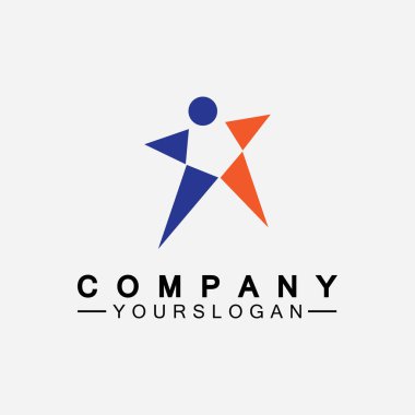 Yıldız insanları başarı logosu ve sembol şablonu