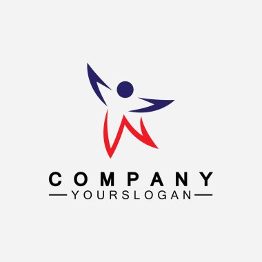 Yıldız insanları başarı logosu ve sembol şablonu