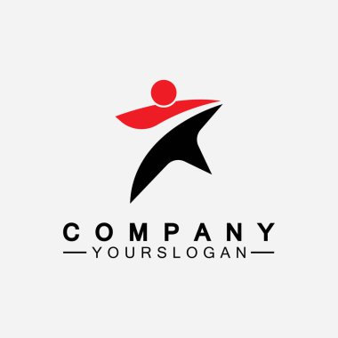 Yıldız insanları başarı logosu ve sembol şablonu