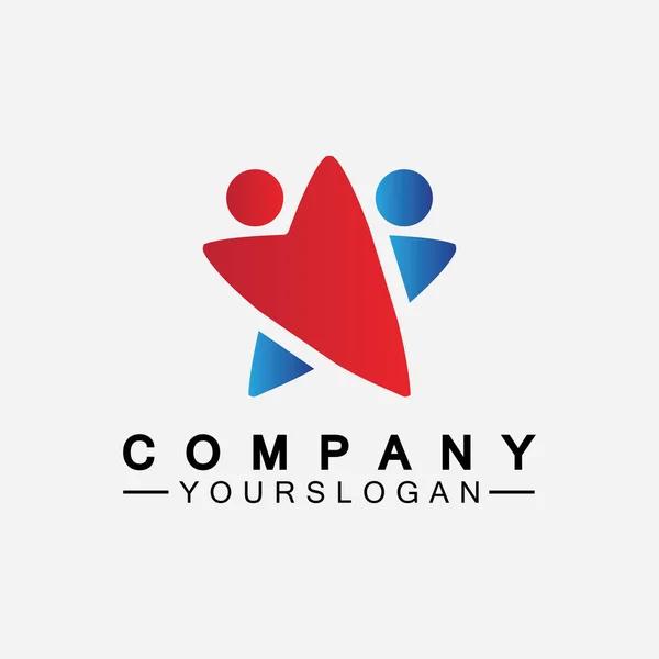 Star People Success Logo Symbol Icon Template — Stock Vector