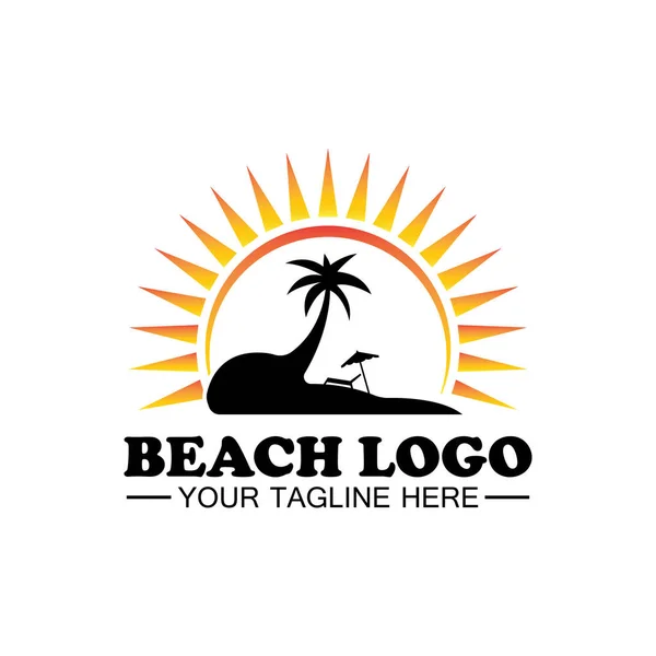 Projekt Logo Plaży Wektor Szablon — Wektor stockowy