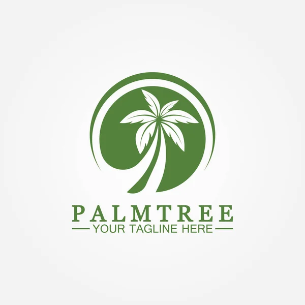 Palm Boom Zomer Logo Template Vector Illustratie — Stockvector