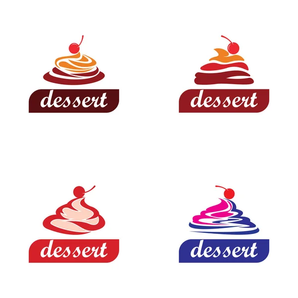 Dessert Logo Design Vector Icon Illustration Template — Stock Vector