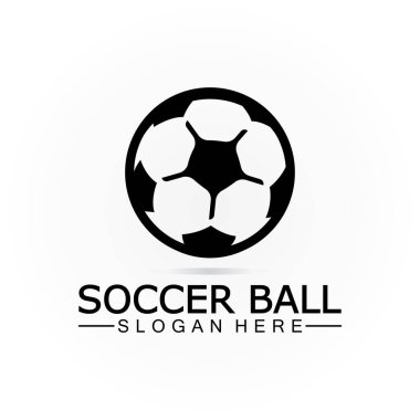 Futbol topu logosu tasarımı Simge ve Sembol Vektör Şablonu. futbol logosu tasarımı