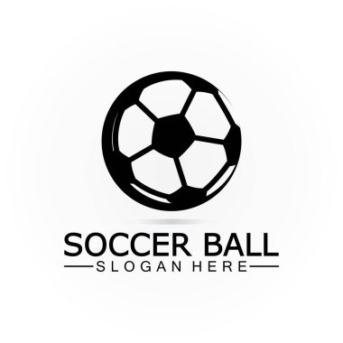 Futbol topu logosu tasarımı Simge ve Sembol Vektör Şablonu. futbol logosu tasarımı