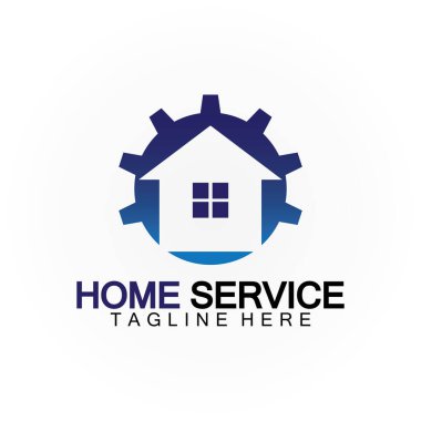 Ev hizmeti logosu, tasarım konsept teçhizatı ve ev, yenileme için uygun, yeniden inşa şirketleri ve ev bakımı sağlayan şirketler