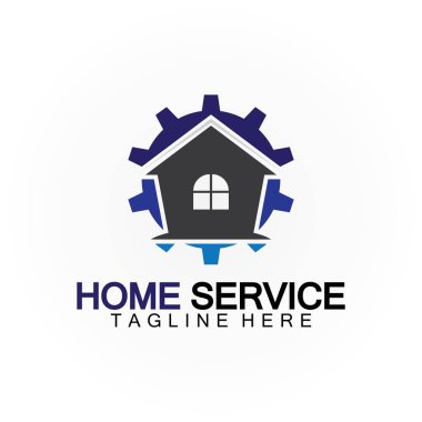 Ev hizmeti logosu, tasarım konsept teçhizatı ve ev, yenileme için uygun, yeniden inşa şirketleri ve ev bakımı sağlayan şirketler